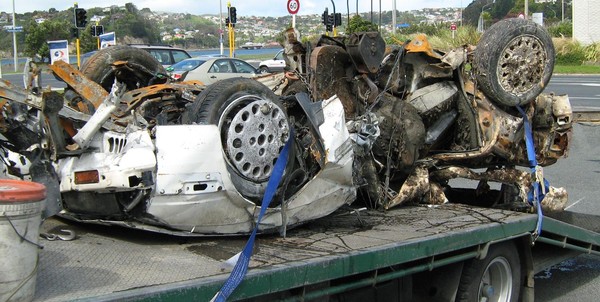 Car Wreck on its way to auction